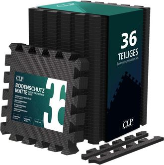 Clp Tappetini di protezione per pavimenti 30x30 cm nero set da 36 pezzi