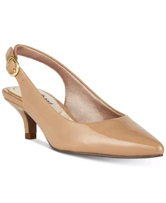 Easy Street Womens Easy Street Faye Pumps Nude Patent Pointed Toe Slingback HTAT503