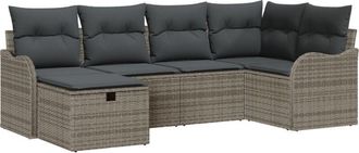 vidaXL Vidaxl - Garden Sofa Set 6 pcs Grey 232.5 x 122.5 x 85 cm Poly rattan