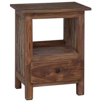 vidaXL Mesita De Noche Marr&oacute;n 30 X 30 X 47 Cm Madera S&oacute;lida Recuperada Vidaxl