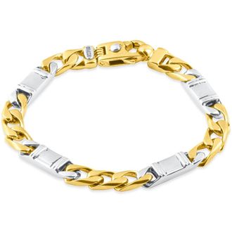 Pompeii3 Mens Figaro Link 14k Gold (52gram) or Platinum (85gram) 8mm Bracelet 8.5