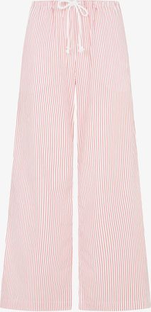 Serena Bute Striped Cropped Jogger - Red/White