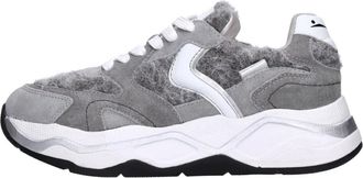 Voile Blanche Su&egrave;de- leer en stoffen sneakers - Dames - Sneakers - Grijs - 37 EU - Leer - Schoenen
