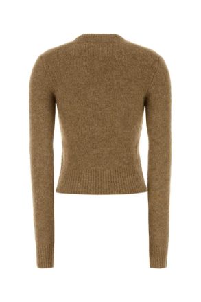 Ami Womens Camel Stretch Alpaca Blend Sweater Maglieria