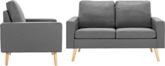 vidaXL Vidaxl - Conjunto De Sof&aacute;s De 2 Piezas Tela Gris Claro