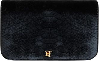 Elisabetta Franchi Fluwelen Schoudertas - Dames - Schoudertassen - Zwart - ONE Size - Katoen - Tassen