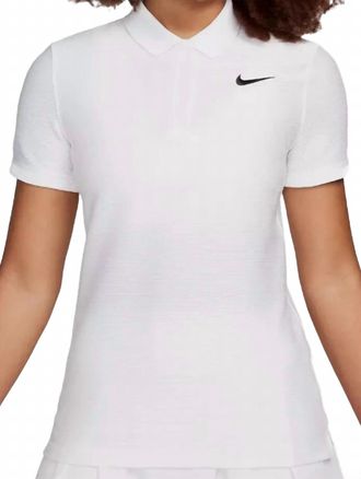 Nike Victory Dri-Fit Golf Polo Ribbed Shirt In White