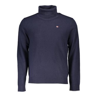 Napapijri Blauwe Trui met Lange Mouwen en Hoge Hals - Dames - Coltruien - Blauw - XL - Truien & Vesten