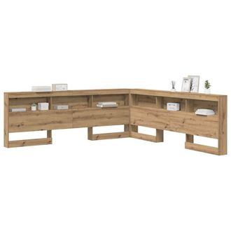 Berkfield Home Storage Headboard with Shelf Artisan oak 180 cm Engineered wood in Brown