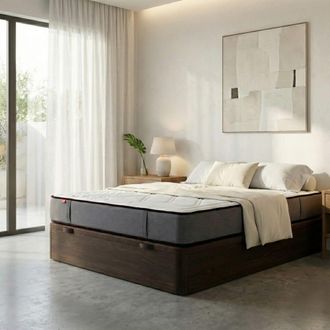 Colch&oacute;n Morfeo Pack canap&eacute; wengu&eacute; + colch&oacute;n h&iacute;brido + almohadas, 135x200 cm