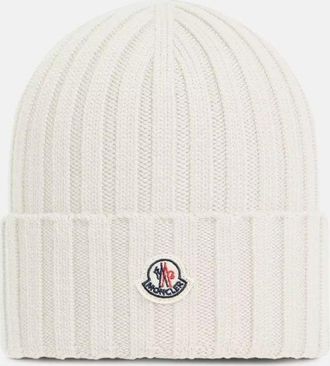 Moncler WOMENS ARCHIVE LOGO HAT Size: OS, colour: WHITE