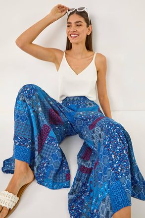 Roman Tile Tiered Palazzo Trouser