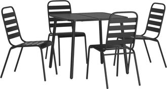vidaXL Juego De Comedor De Jard&iacute;n 5 Piezas Acero Gris Antracita Vidaxl
