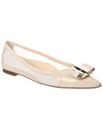 Ferragamo Mesh & Patent Flat