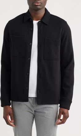 Vince French Rib Shirt Jacket in Black at Nordstrom, Size X-Large