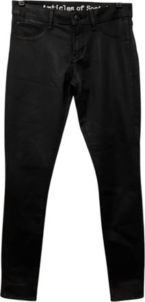 Articles of Society Womens Coated Denim Pants In Black