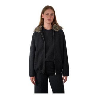 Semicouture Dames, Jassen, Grijs, Maat: XS Wol