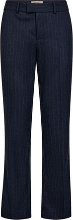 Mos Mosh MOS Mosh, Broeken, Dames, Blauw, XS, Polyester, Pinstripe Maritime Blue Broek