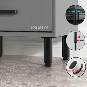 OEM Patas Ajustables Para Muebles De 180 A 300 Mm En Acero Laminado En Fr&iacute;o, Juego De 1, Aptas Para Cama, Sof&aacute;, Mesa, Armario