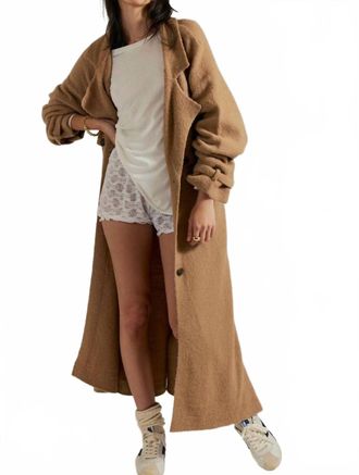 Free People Trespass Trench Sweater In Beige