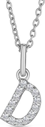 The Diamond Store Love Letter Initial D Lab Diamond Necklace set in 925 Sterling Silver
