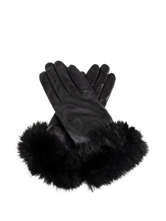 By Malene Birger leather fur-cuff gloves - women - Sheepskin - S - Black