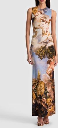 Alice & Olivia Delora Open Back Maxi Dress in Renaissance Fair at Nordstrom, Size 10