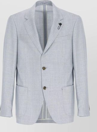 Lardini wool blazer notch lapel chest pocket