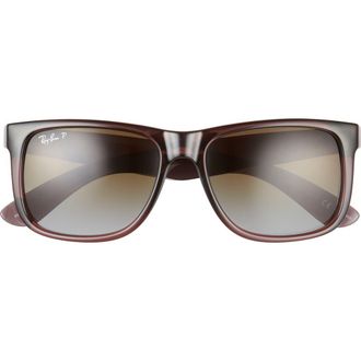 Ray-Ban 54mm Polarized Square Sunglasses in Transparent Brown at Nordstrom
