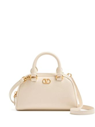 Valentino Garavani mini Bowling logo tote bag - women - Calf Leather - One Size - Neutrals