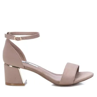 Xti Womens Suede Heeled Sandals 4562605, Beige