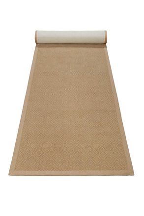 Wecon Home Alfombra de yute antideslizante con dise&ntilde;o de rombos, natural 80x230