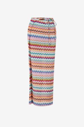 Missoni Langer Wickelrock im Zickzack-Strick