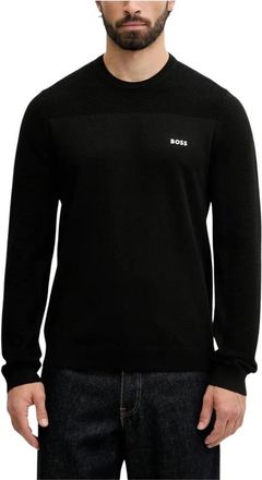 HUGO BOSS Momentum-X CN Sweater - Heren - Ronde hals truien - Zwart - S - Truien & Vesten
