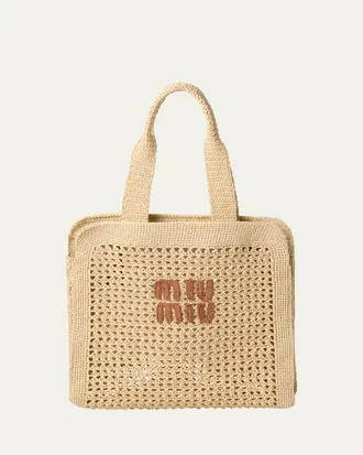 Miu Miu Crochet Logo Tote Bag