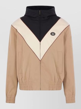 Valentino vlogo hooded blouson jacket elastic cuffs