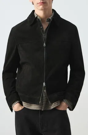 Mango Suede Jacket in Black at Nordstrom, Size X-Large