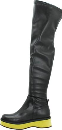 Paloma Barcel&oacute; Over-knee Boots - Dames - Over de knie laarzen - Zwart - 38 EU - Leer - Schoenen