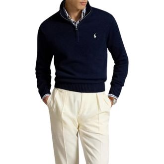 Ralph Lauren Jersey con media cremallera - Knitwear - Hombre - Azul - XL