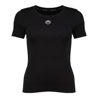 Marine Serre T-Shirts, female, Black, S, Moon Logo Baby Fit T-Shirt