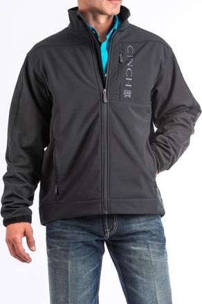 Cinch Mens Classic Bonded Softshell Logo Jacket In Black
