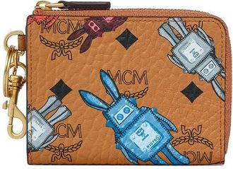 MCM Aren Card Pouch in Rabot Visetos in Cognac at Nordstrom