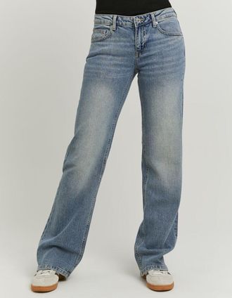 Tally Weijl Straight-Jeans TALLY WEIJL SPADEPOLKIS, Damen, Gr. 38, N-Gr, medium indigo wash usedeffects, Denim/Jeans, Obermaterial: 99% Baumwolle, 1% Elasthan, cl