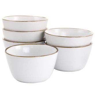 Elama Arthur 6 Piece Stoneware Bowl Set in White at Nordstrom