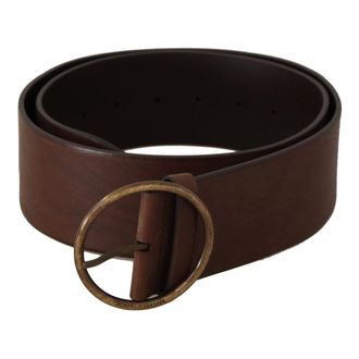 Dolce & Gabbana Belts, female, Brown, ONE SIZE, Elegant Brown Leather Belt with Engraved Buckle