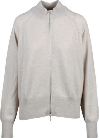 Marella Lubiana Zip Cardigan - Dames - Cashmere truien - Beige - XL - Kasjmier - Truien & Vesten