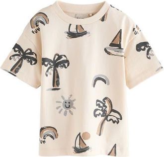 Next Kids Beach Print Cotton T-Shirt in Neutral at Nordstrom, Size 1.5-2Y