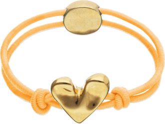 UNOde50 Elastic Thread Bracelet with 18K Gold-Plated Heart in Orange at Nordstrom, Size Medium