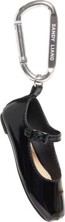 Sandy Liang Mary Jane Pointe Leather Bag Charm in Black at Nordstrom
