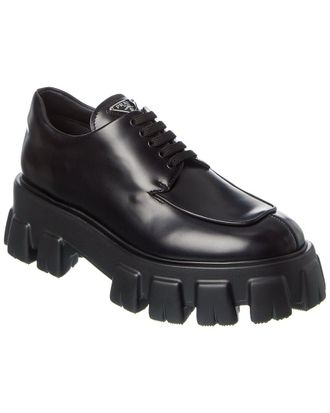 Prada Monolith Brushed Leather Platform Oxford
